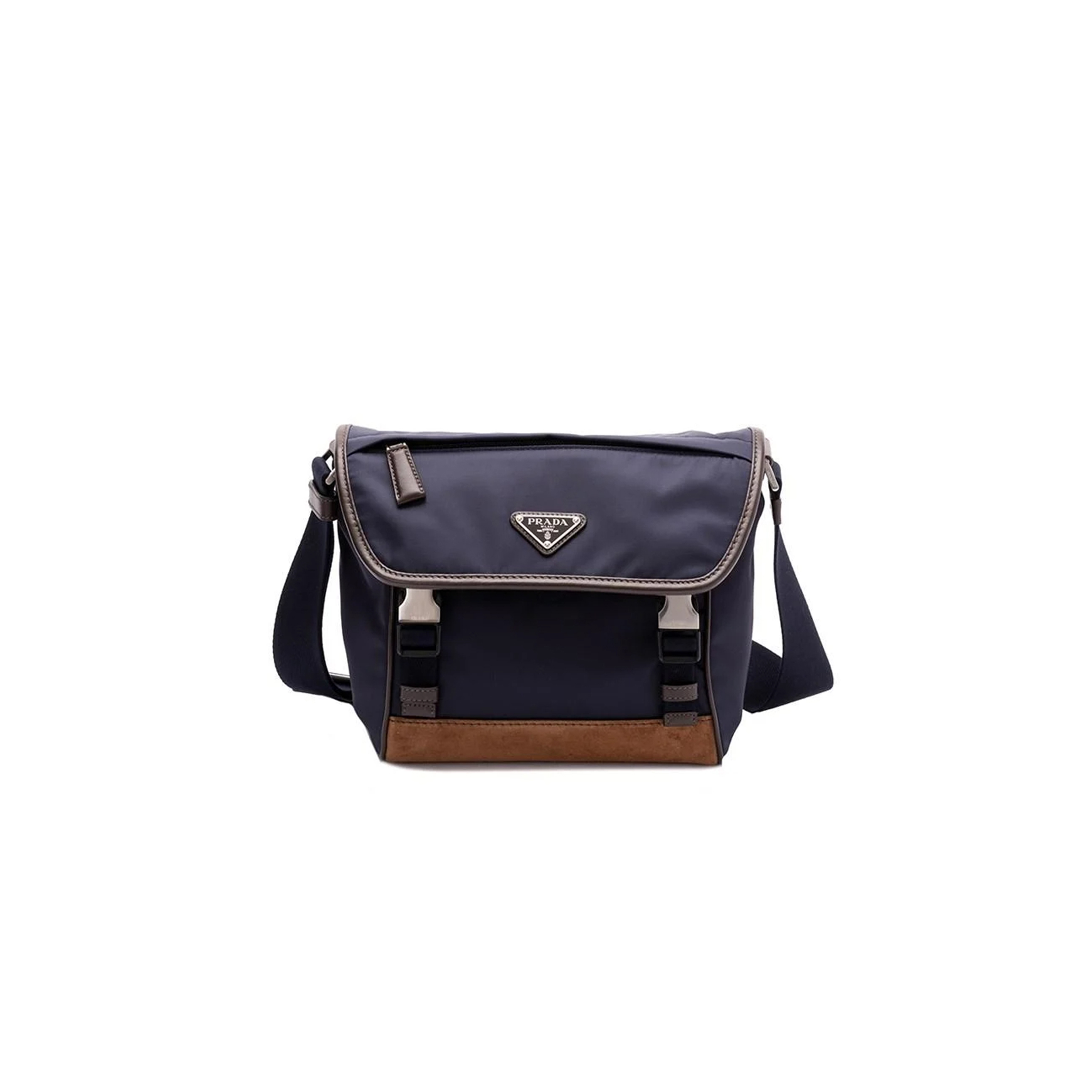 PRADA MEDIUM RE-NYLON AND SUEDE SHOULDER BAG 2VD066 (20*19*10cm) 